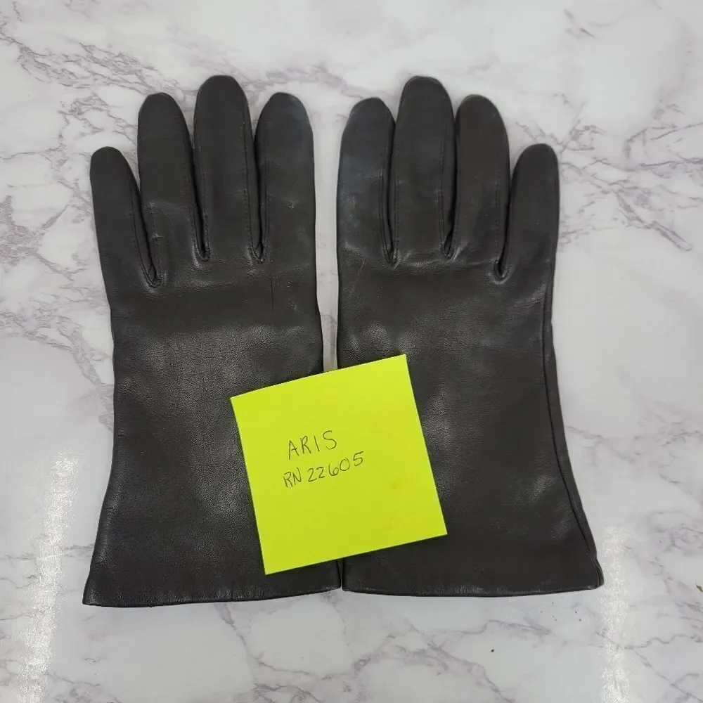 Aris Black Leather Women's Driving Gloves